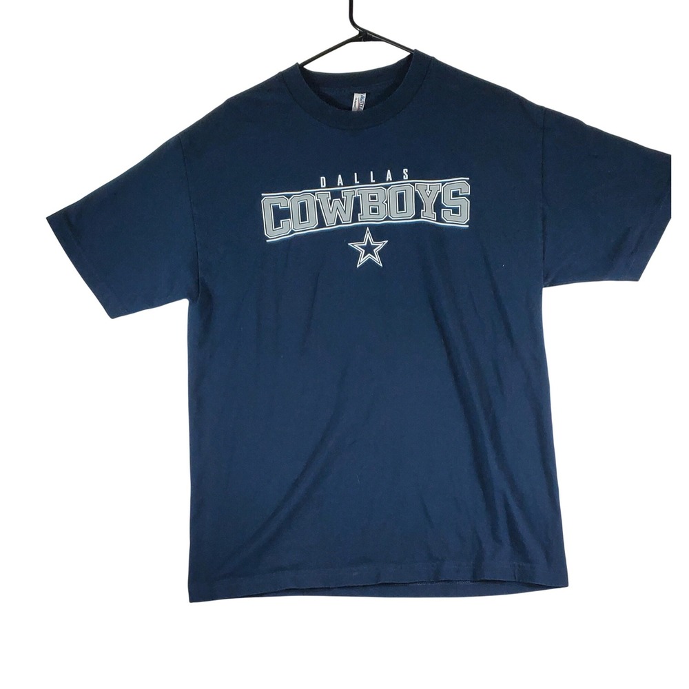 Dallas Cowboys Navy Blue Graphic‎ T Shirt Men's Large Cotton NFL Football